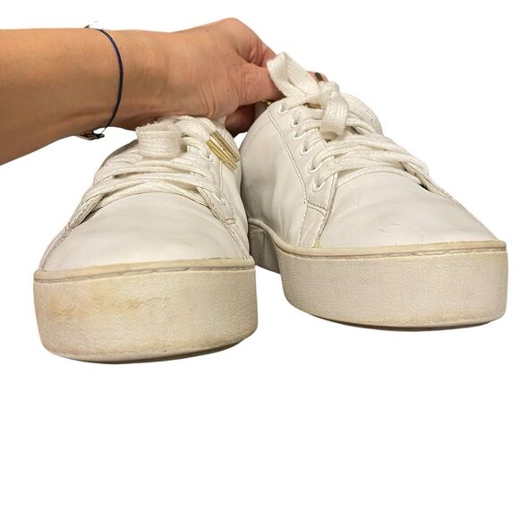 Mihael Kors Mindy Sneakers 9.5 EU 40 Butterflies Leather White Lace Up Designer - Picture 10 of 12